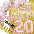 Pink And Gold Birthday Party Supplies Balloon Garland Kit Pink Happy Birthday Banners for Birthday Supplies